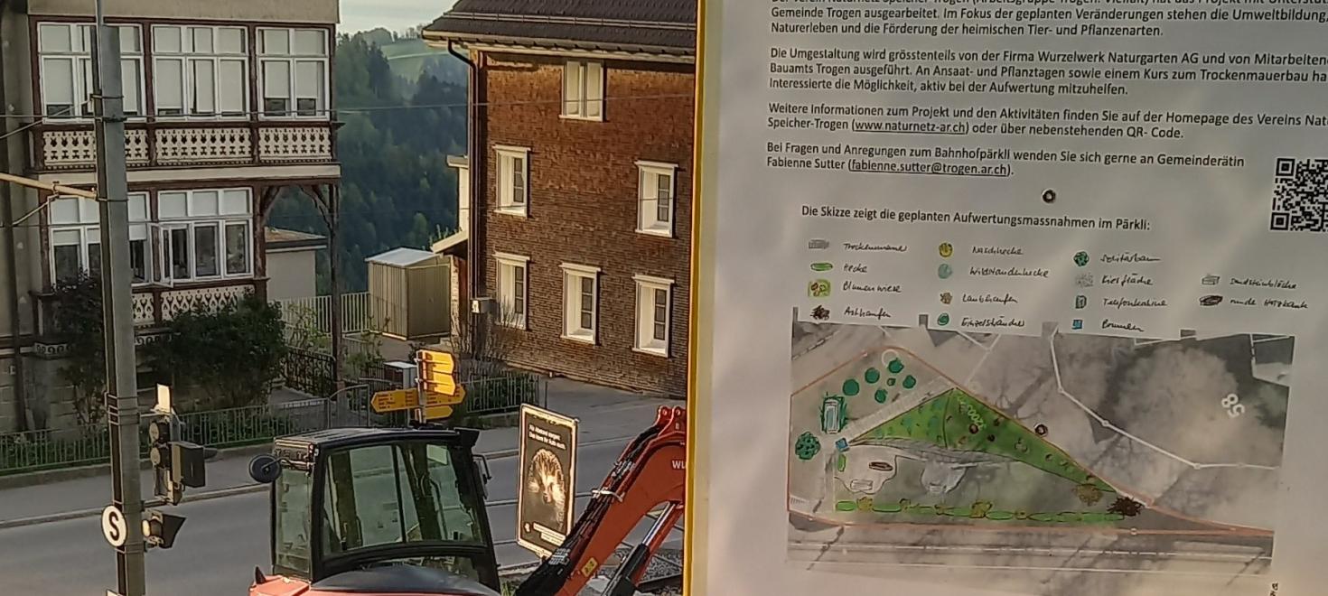 Impressionen Bauarbeiten Bahnhofpärkli Trogen