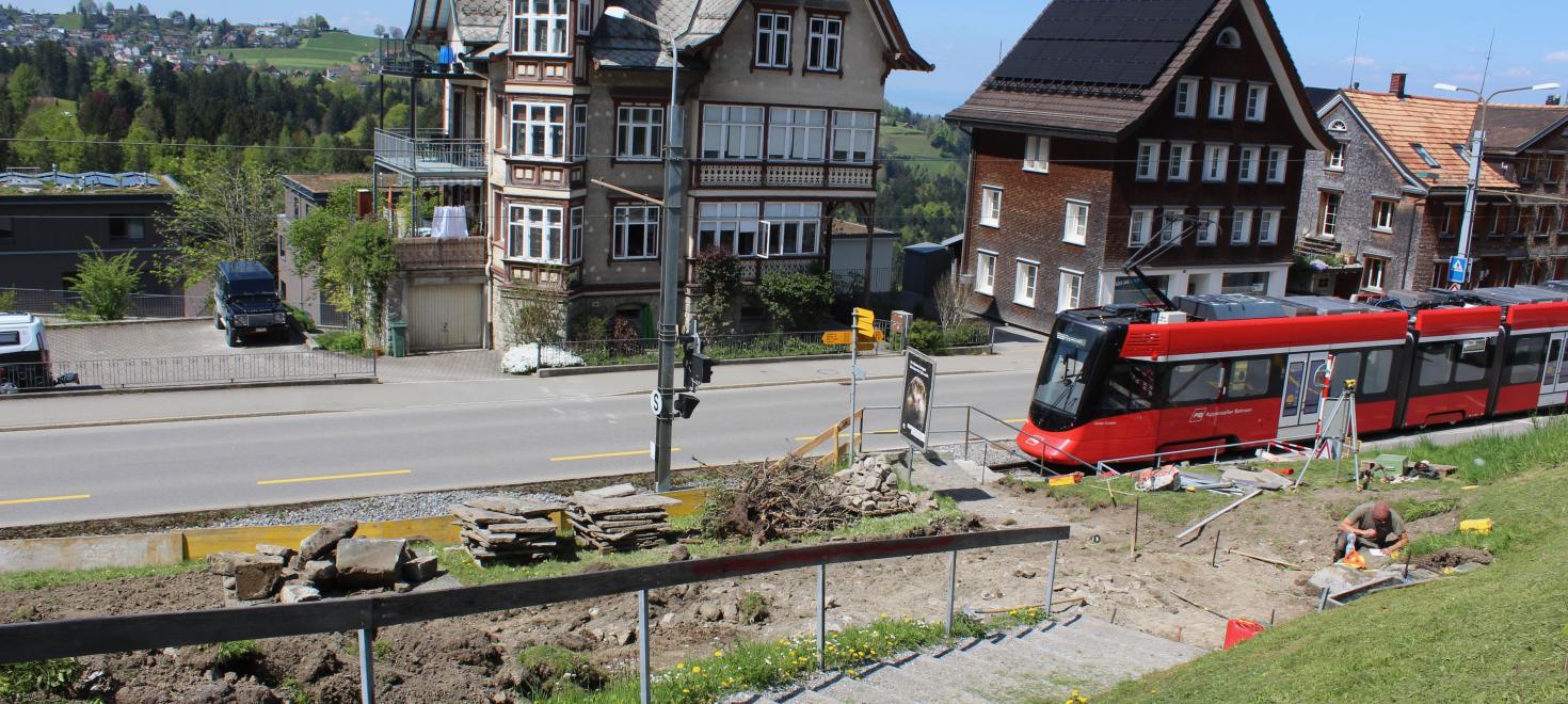 Impressionen Bauarbeiten Bahnhofpärkli Trogen